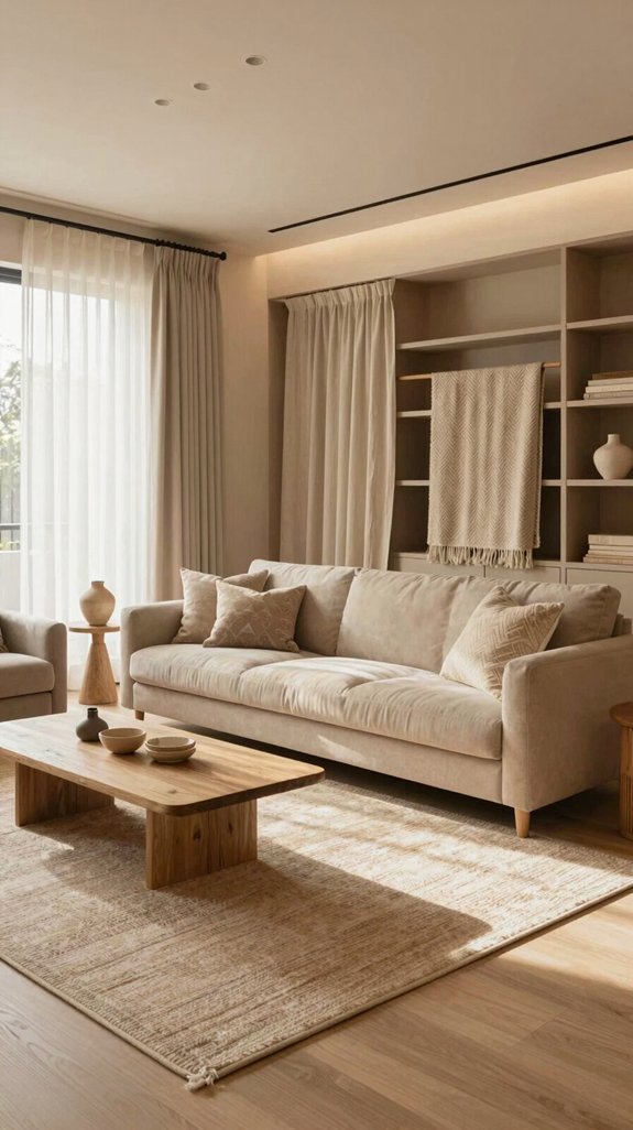 Beige Living Room Color Pairings That Add Depth and Interest 19 layered neutral textile depth
