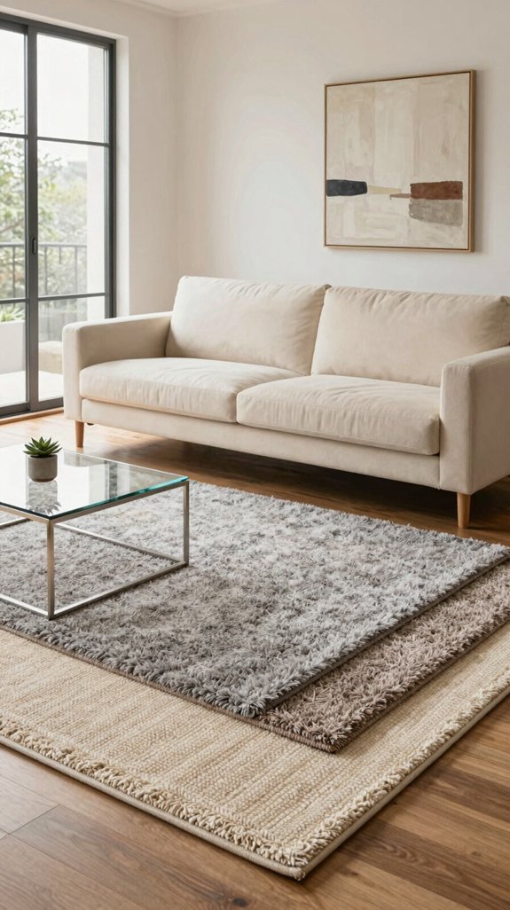 Cream Sofa Color Combinations That Elevate Neutral Spaces 10 layered rug grounding