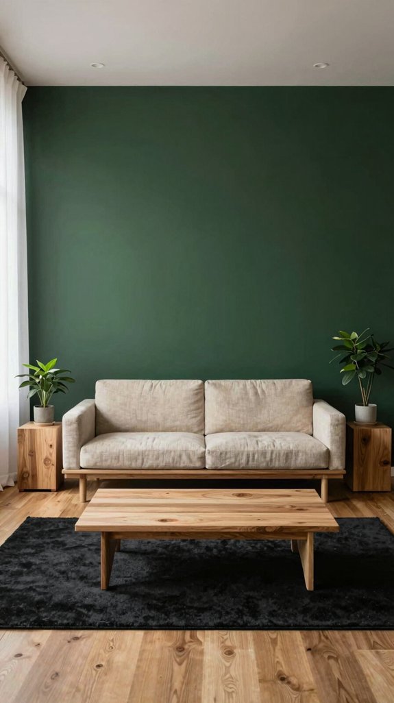 Dark Green Walls: Color Combinations That Feel Bold and Grounded 8 light wood dark green balance