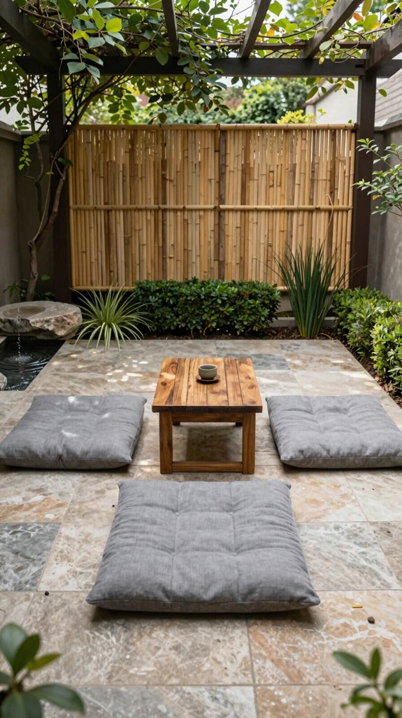 21 Backyard Patio Design Layout Ideas for Functional Spaces 5 low profile ergonomic meditation cushions
