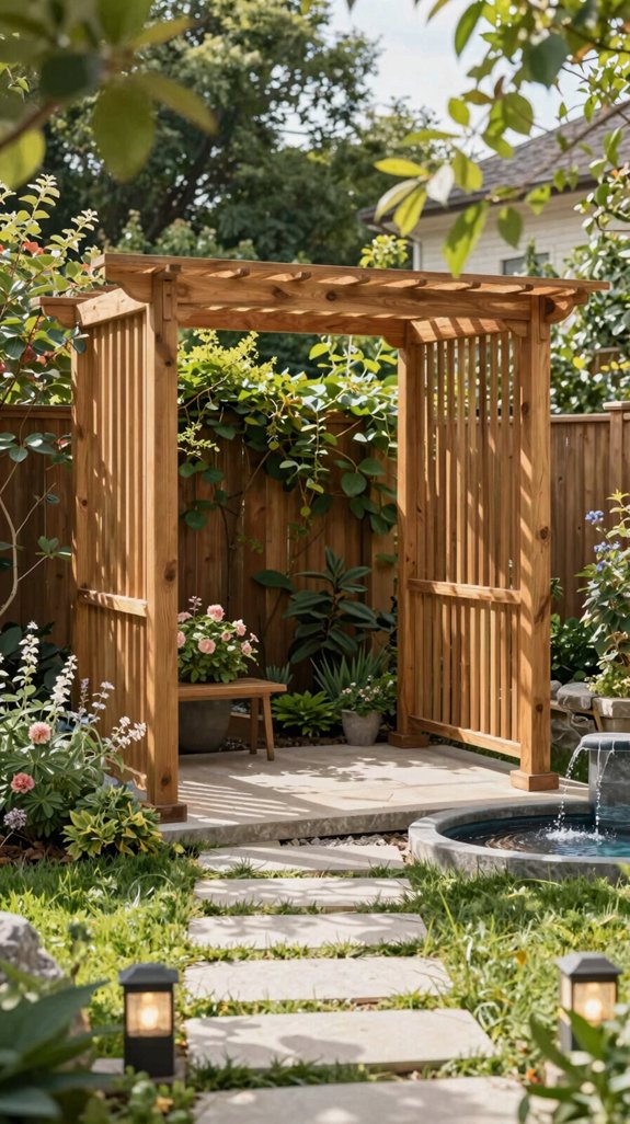 low profile garden pergola