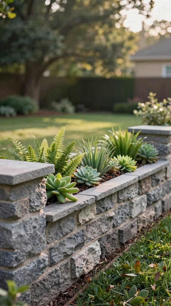 low profile planted wall