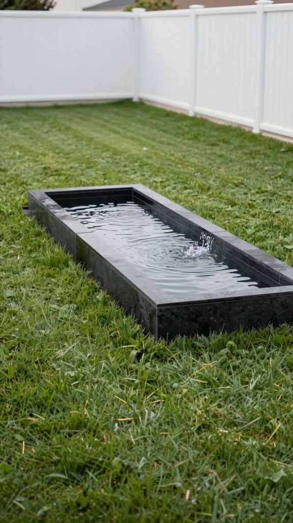low profile recessed water feature