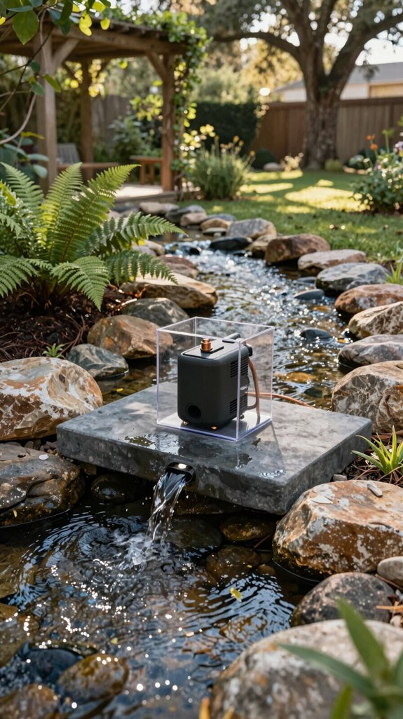 low profile solar powered pump