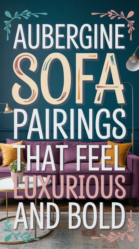 luxurious aubergine sofa pairings