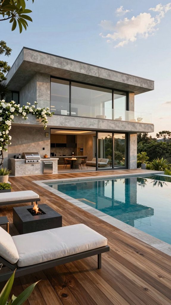 luxury backyard pool house
