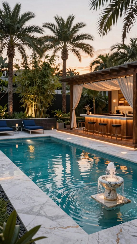 luxury backyard pool oasis