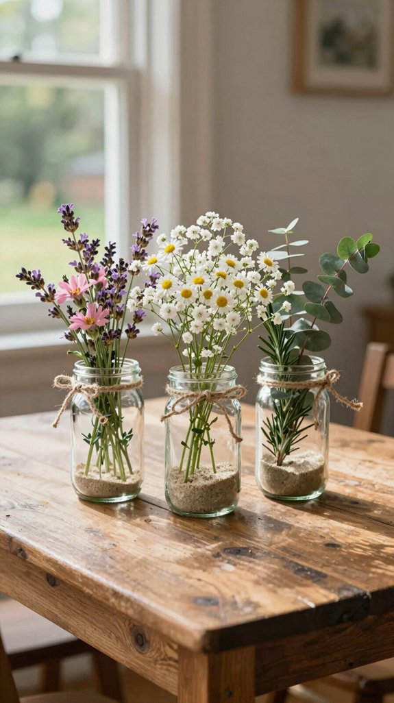 mason jar wildflower centerpiece