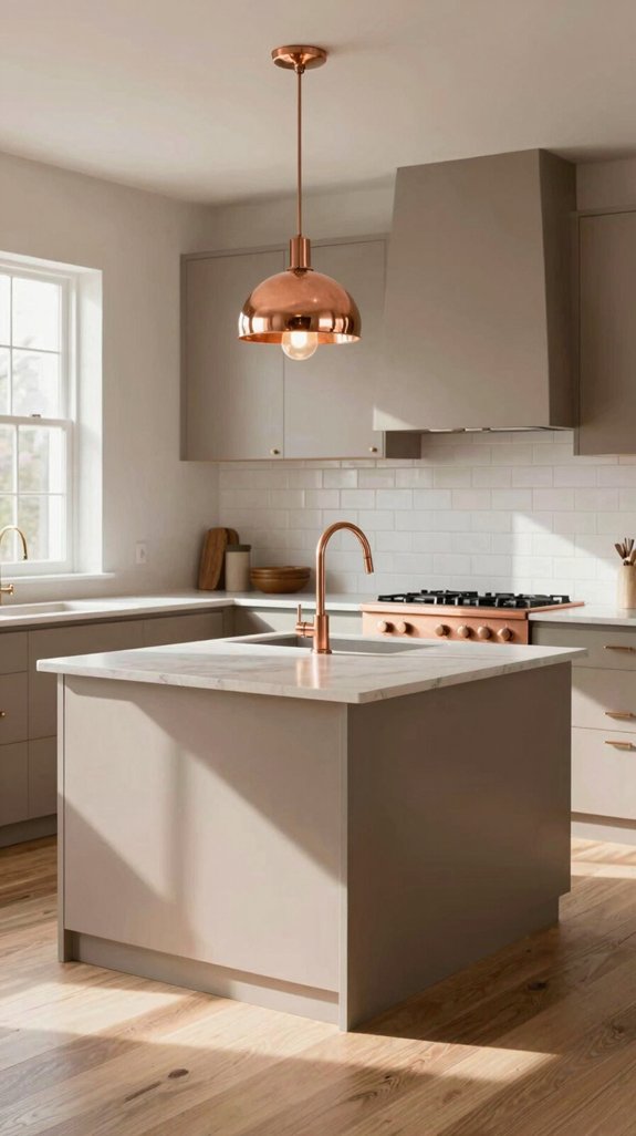matte walls copper highlights