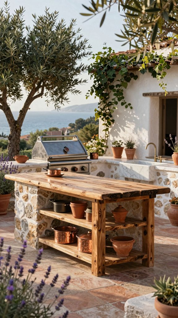 mediterranean rustic outdoor kitchen