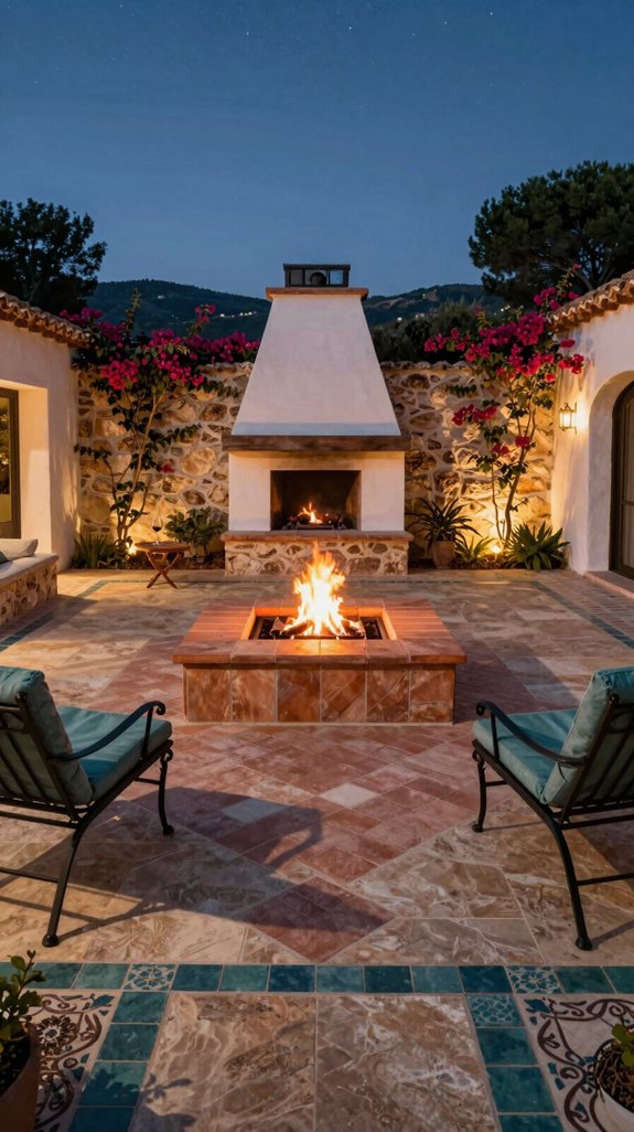 mediterranean terracotta fire pit