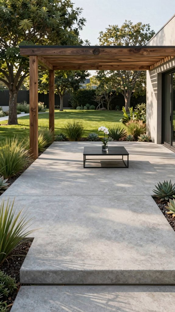 minimalist concrete patio design