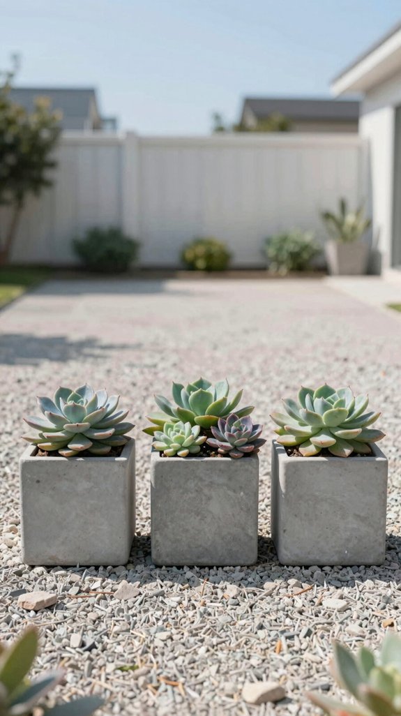 minimalist concrete succulent planters