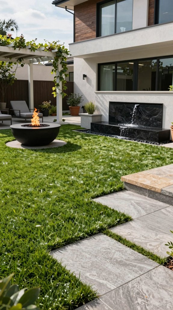 modern backyard turf ideas