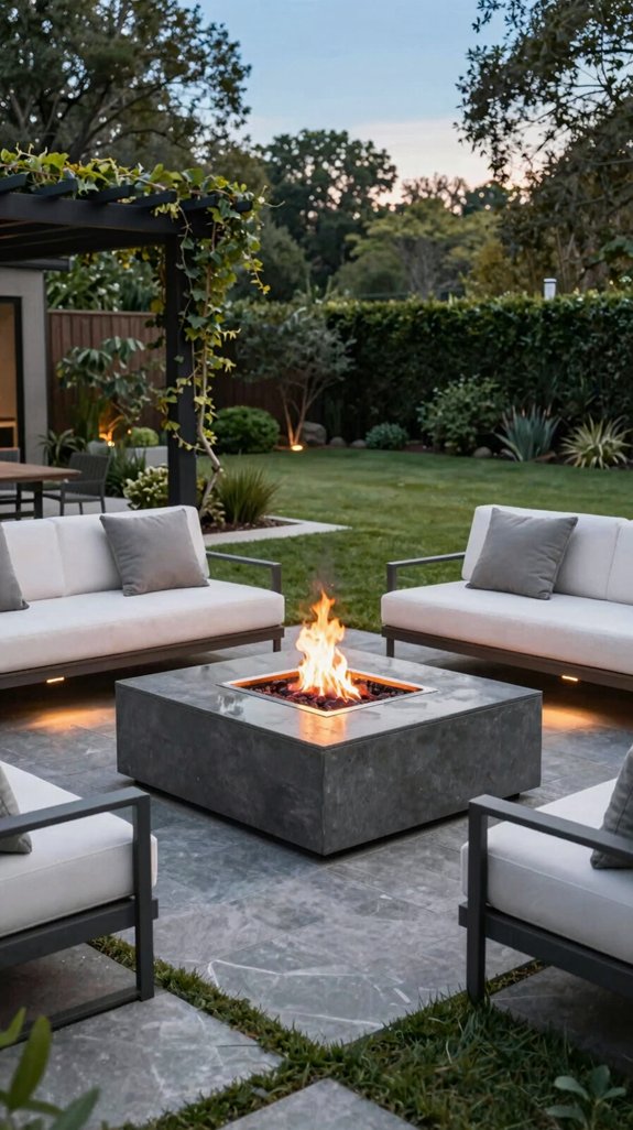 modern fire pit centerpiece
