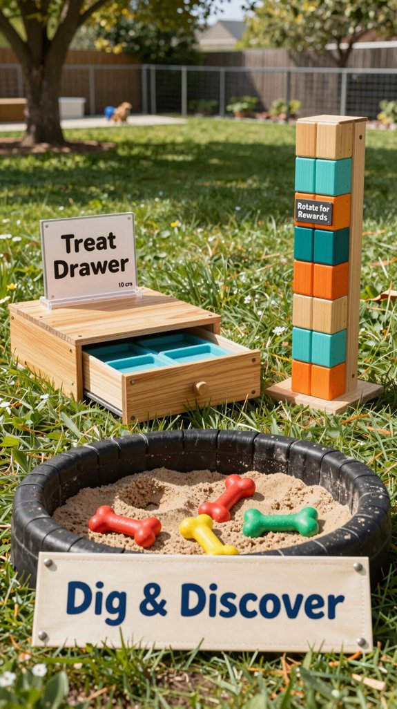 19 Backyard Dog Run Ideas for Happy and Active Dogs 14 modular interactive dog puzzle stations