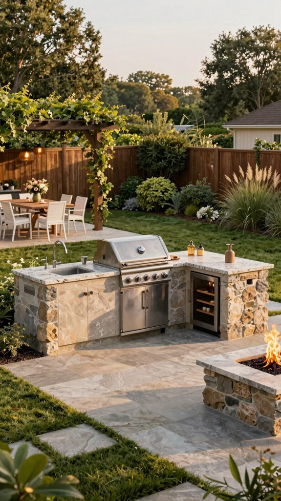 modular outdoor kitchen installation