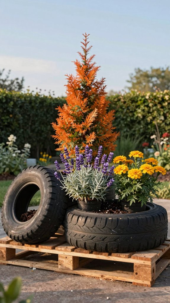modular recycled tire planters