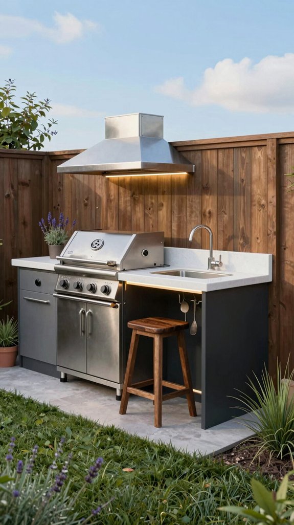 modular solar powered outdoor kitchen