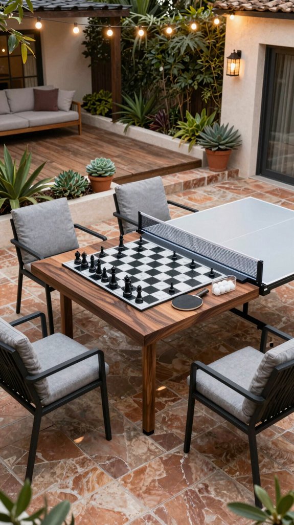 21 Backyard Patio Design Layout Ideas for Functional Spaces 18 modular tabletop game zone