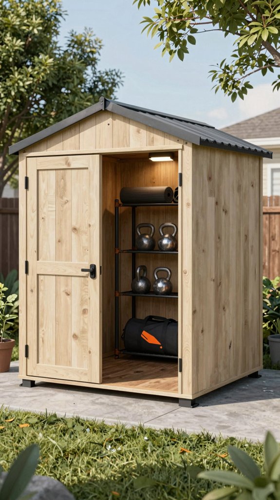 17 Backyard Gym Shed Ideas for Outdoor Fitness Spaces 5 modular uv sealed gym storage