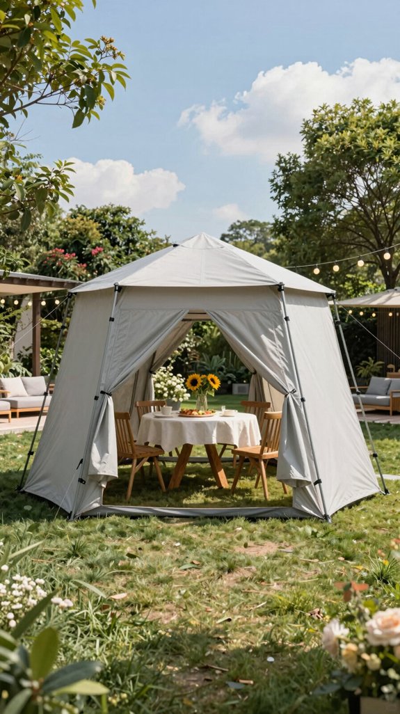 modular weather proof canopy setup