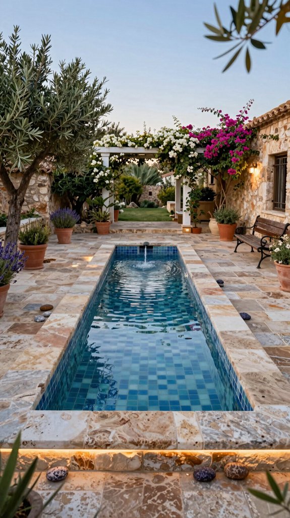 mosaic water feature installation