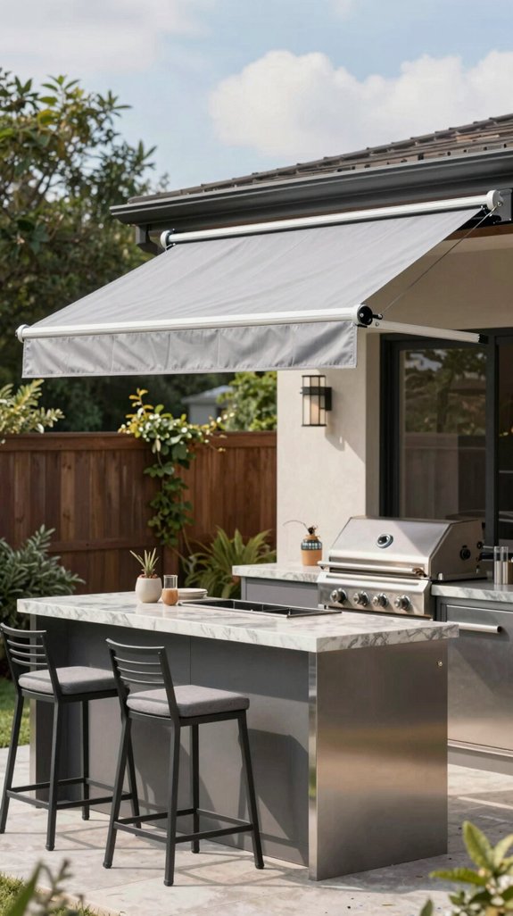 motorized weather resistant retractable awning