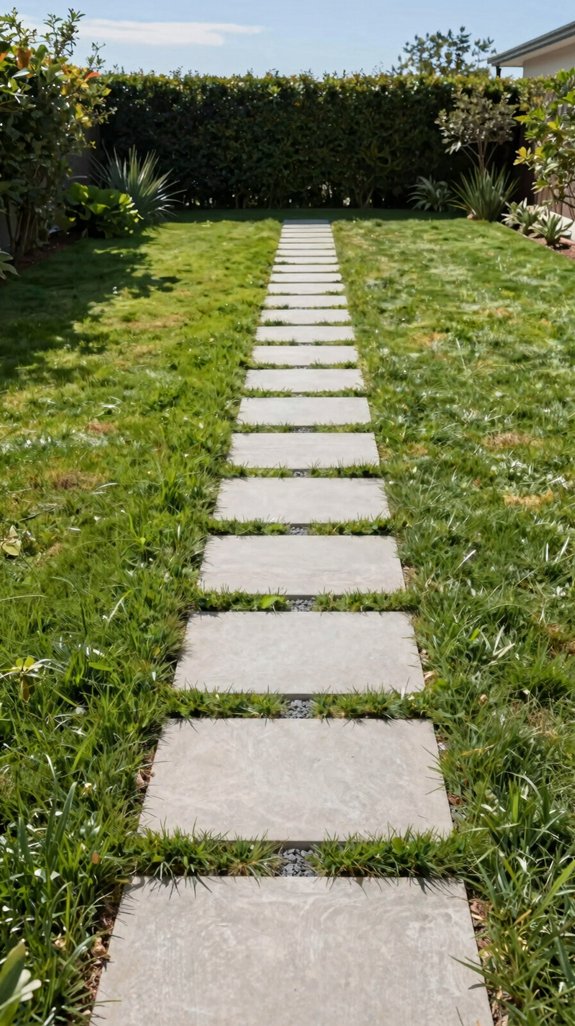 narrow slab stone pathway