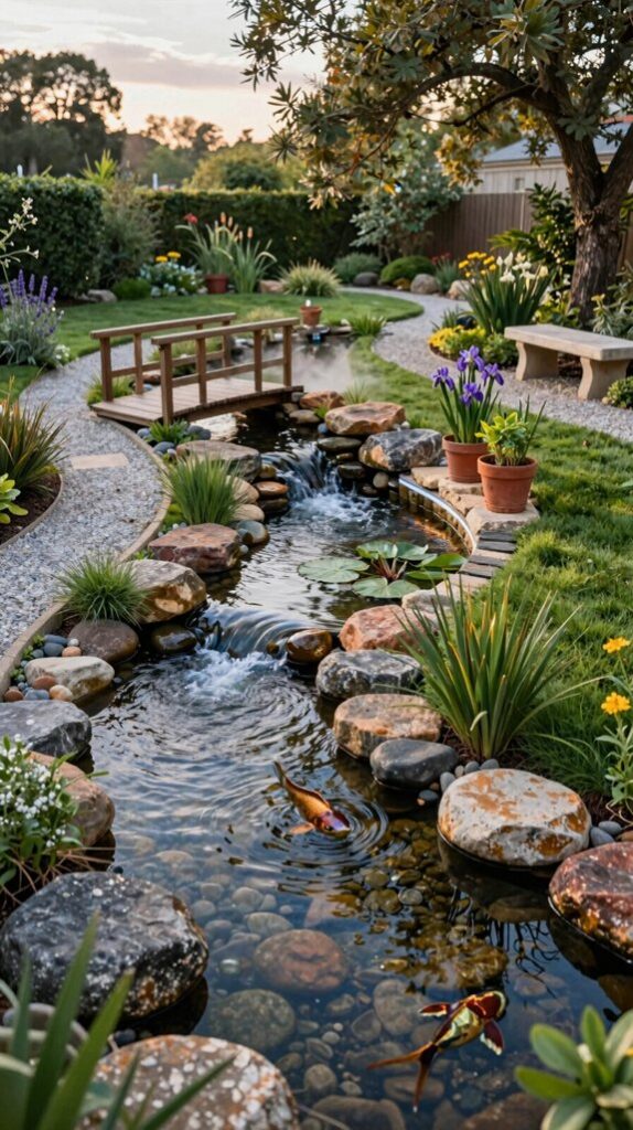 natural backyard water features