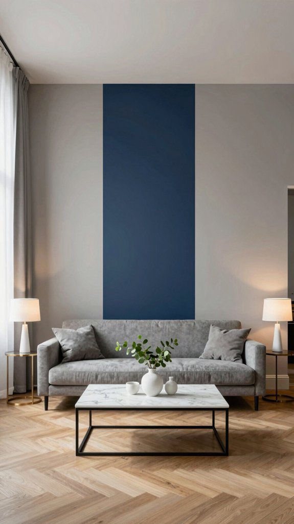 navy accents amplify drama