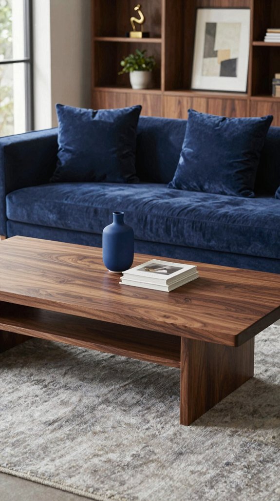 Walnut Furniture Color Combinations That Feel Elegant and Balanced 9 navy walnut dramatic elegance