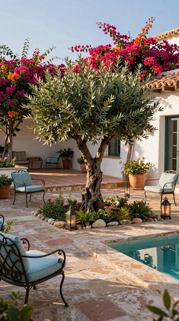 olive topiaries for shade