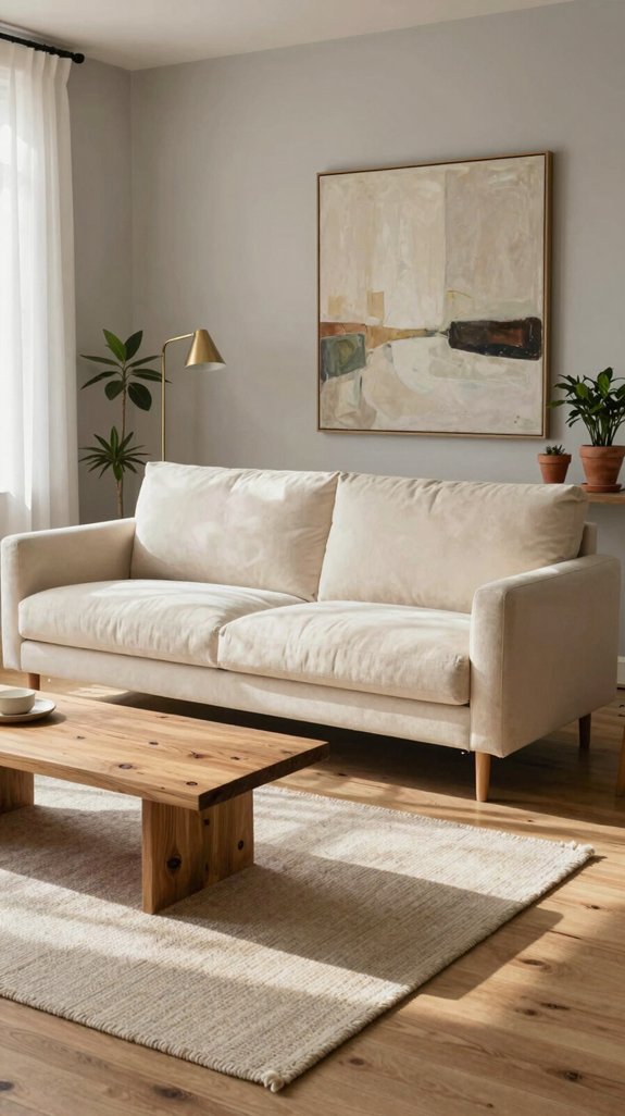 Cream Sofa Color Combinations That Elevate Neutral Spaces 11 organic wood tones