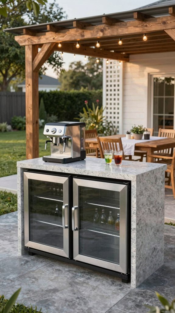 outdoor built in beverage station