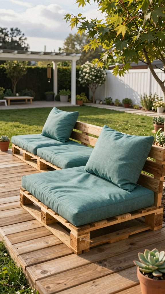 pallet deck with built in seating