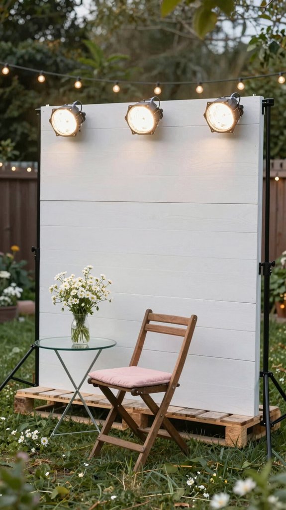 pallet frame led backdrop
