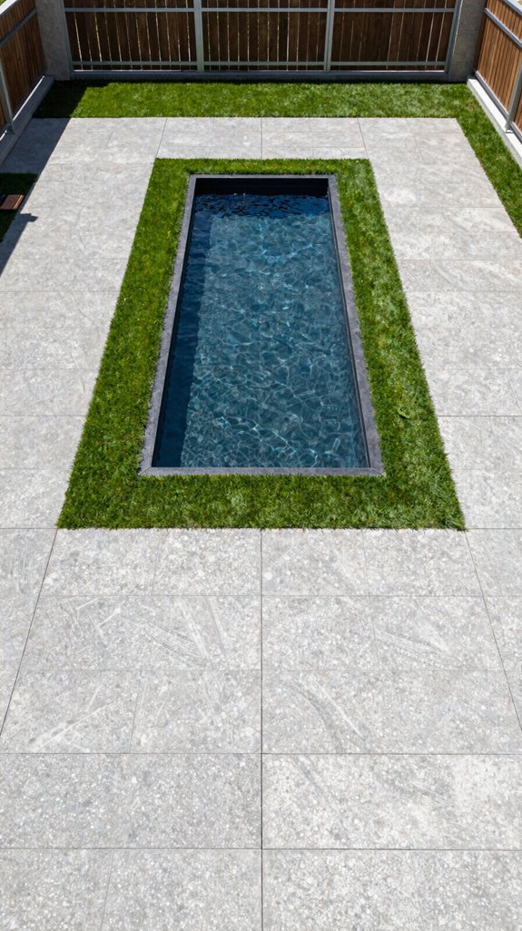 patterned pavers water feature