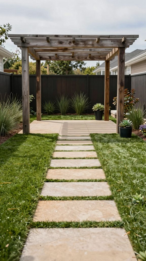 paver grid pergola integration
