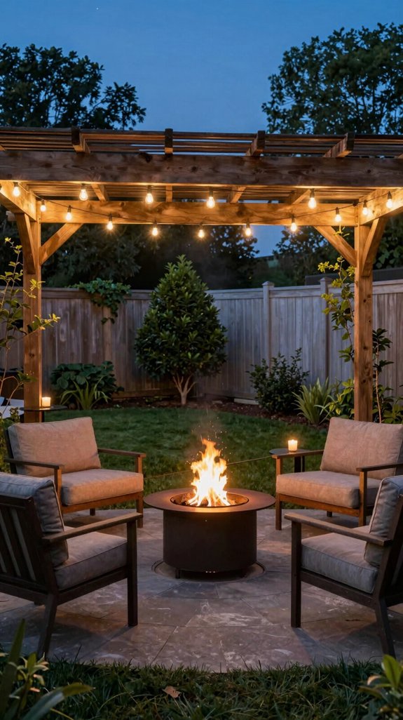 pergola fire pit ambiance