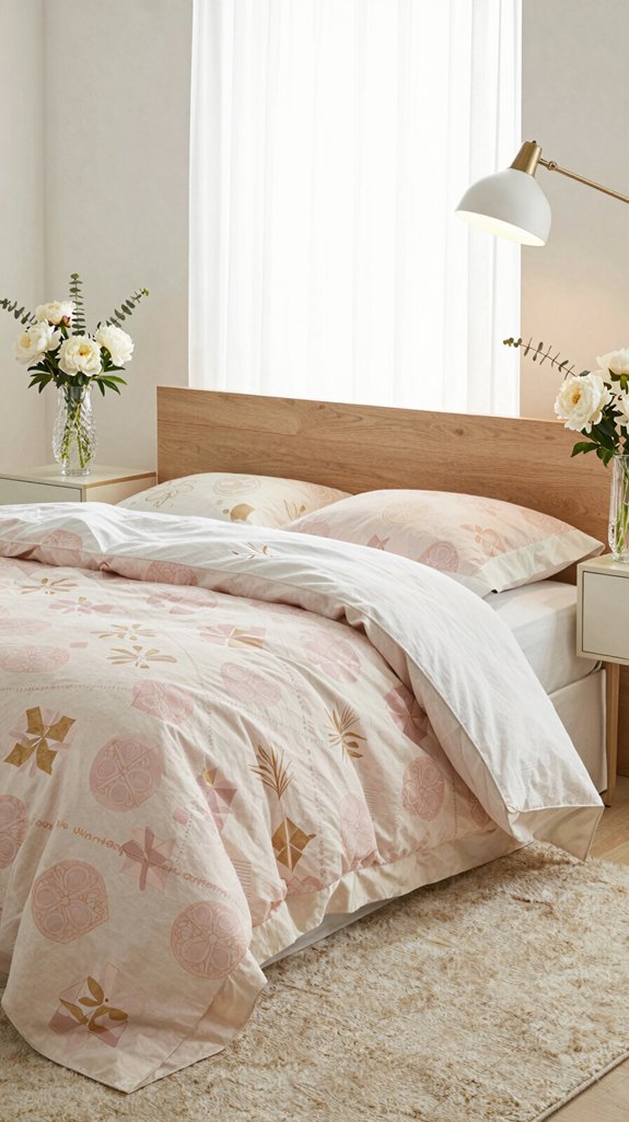 playful champagne layered bedding