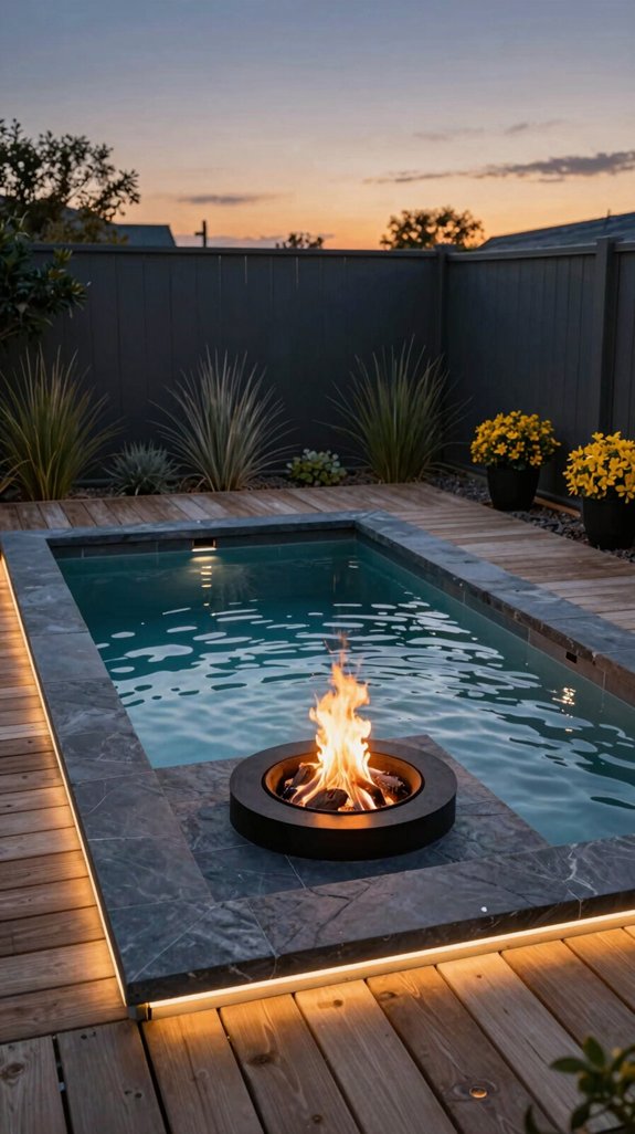 19 Small Backyard Pool Ideas for Compact Outdoor Spaces 4 plunge pool fire pit