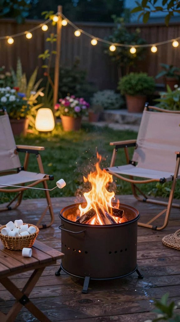 portable fire pit marshmallow roasting