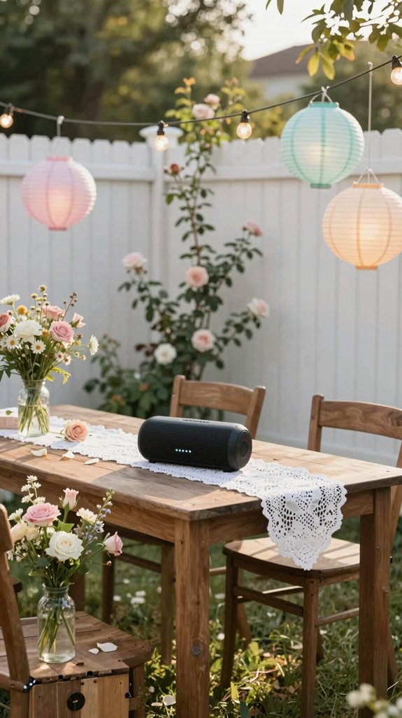 portable speaker wedding setup