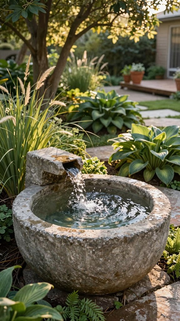 reclaimed concrete stream basin