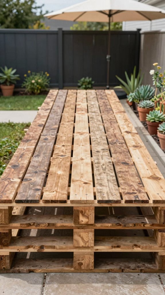 21 Small Backyard Design Ideas That Maximize Space 19 reclaimed pallet deck flooring