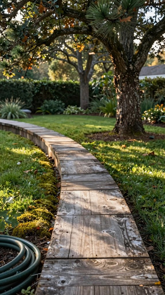 reclaimed timber garden edging