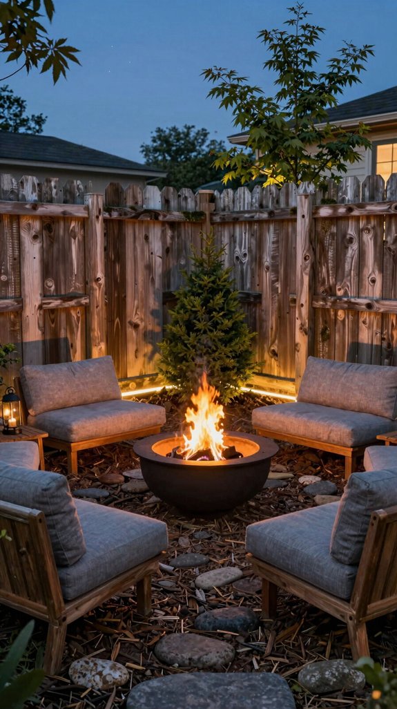 reclaimed wood fire pit enclosure