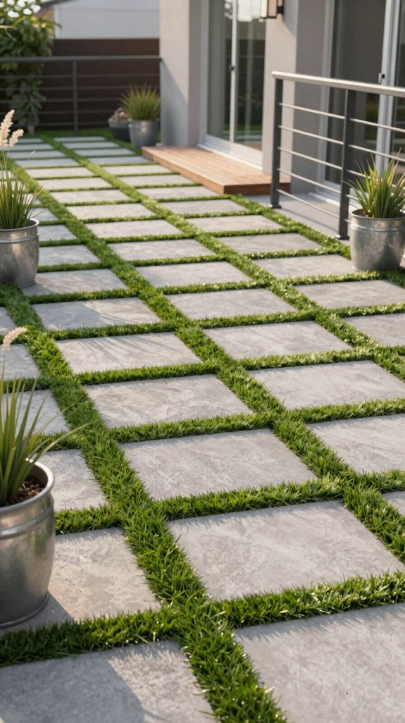 rectangular paver turf grid