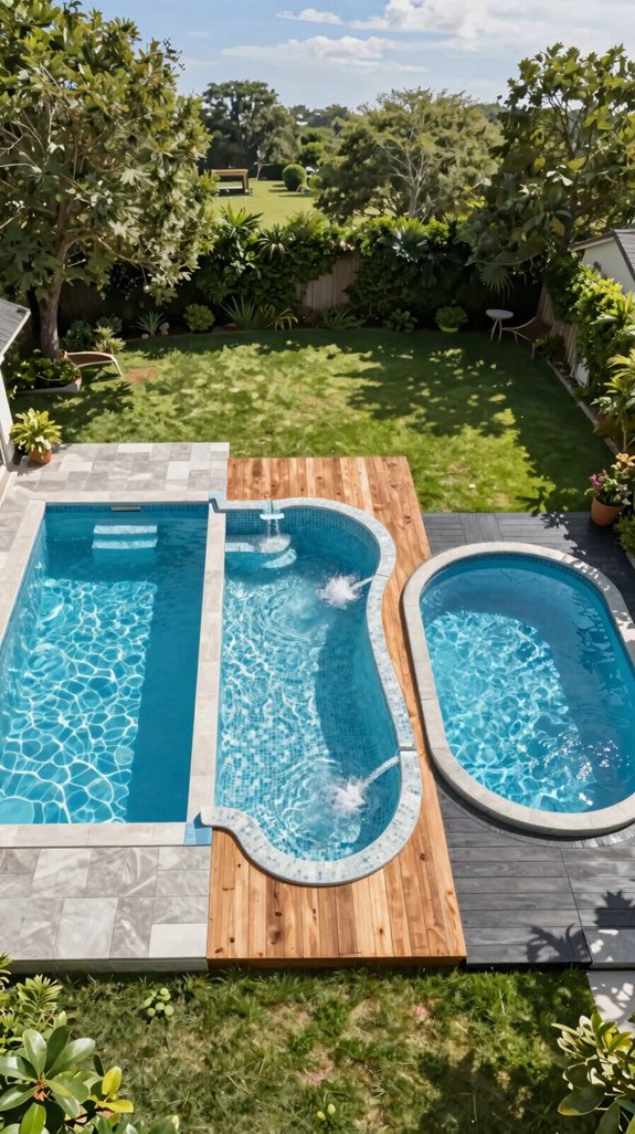 rectangular pool with smart features